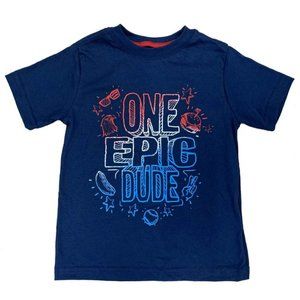Boys Way To Celebrate Navy "One Epic Dude" Patriotic T- Shirt Size XS 4/5 NWT